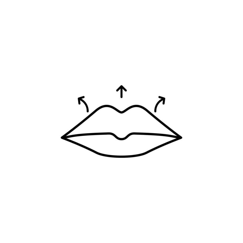 lips, plastic surgery vector icon illustration