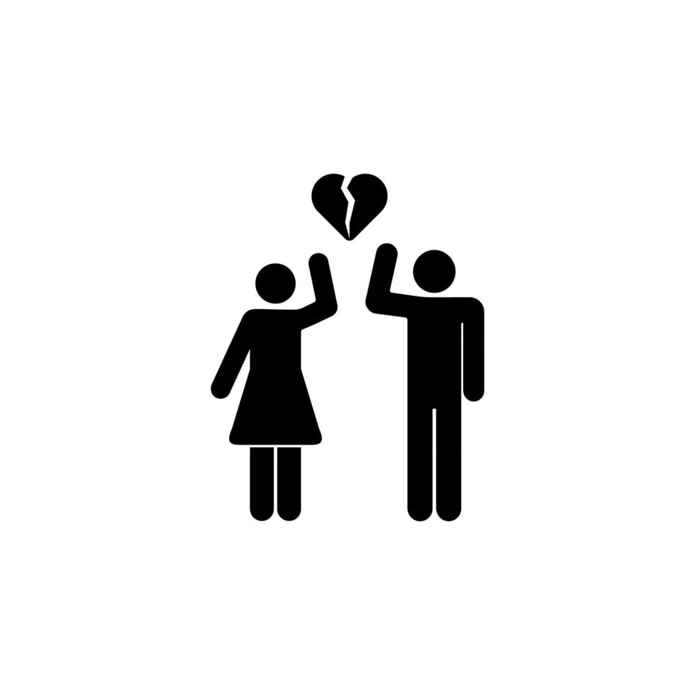 broken relationships of lovers vector icon illustration