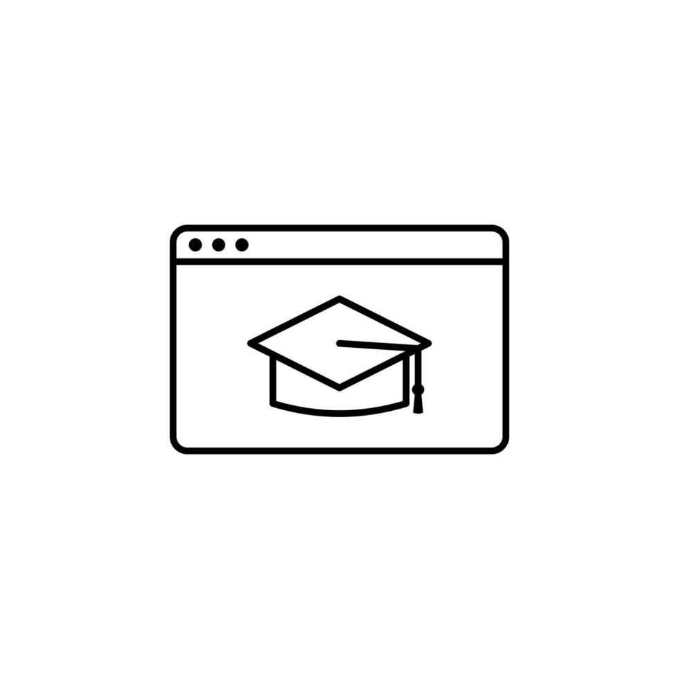 educación, en línea, estudiante sombrero vector icono ilustración