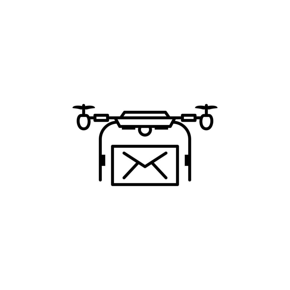 quadcopter, drone, envelope message vector icon illustration