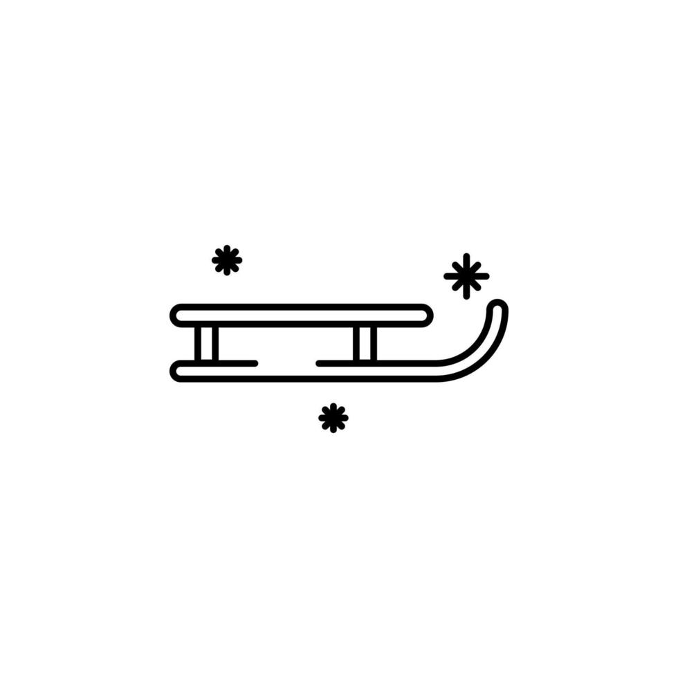 sleigh snow concept line vector icon illustration