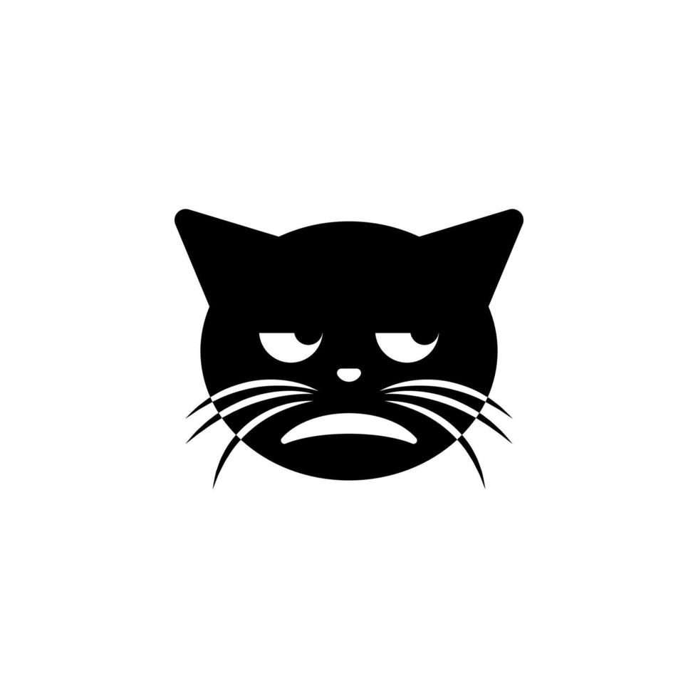 unamused cat vector icon illustration