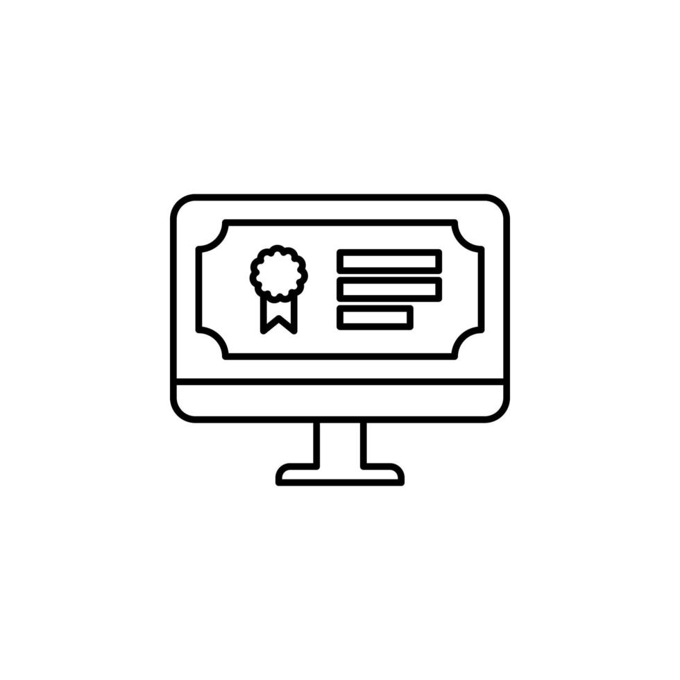 computer, diploma, education vector icon illustration