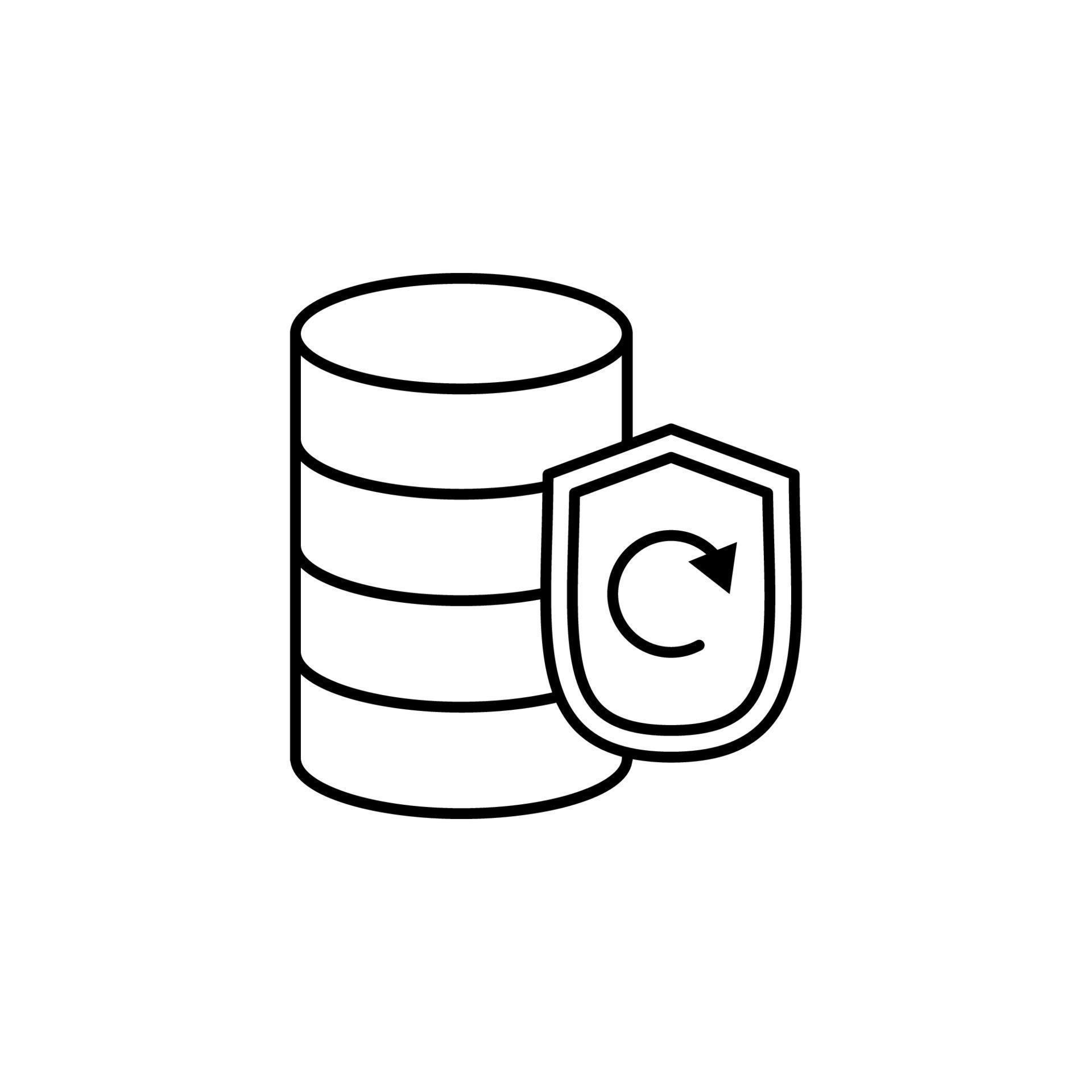 data processing, data storage, database vector icon illustration ...