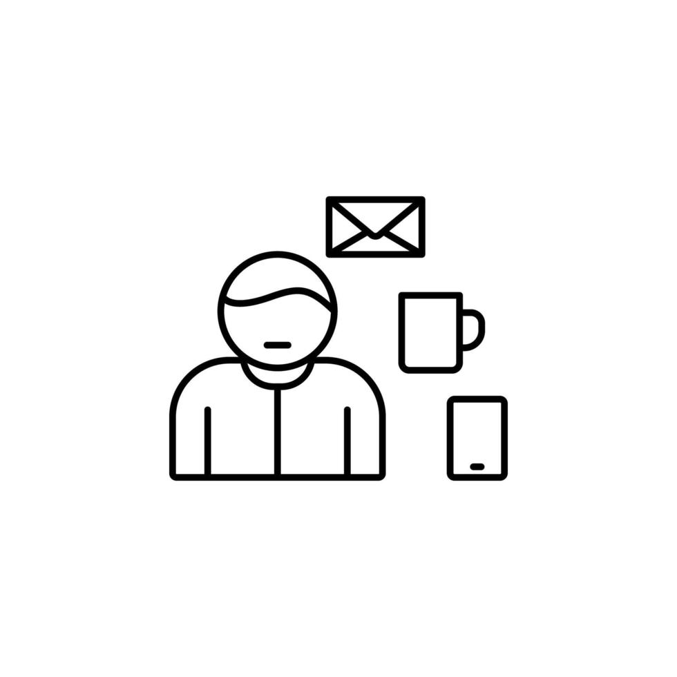 Work skills cup mobile letter vector icon illustration