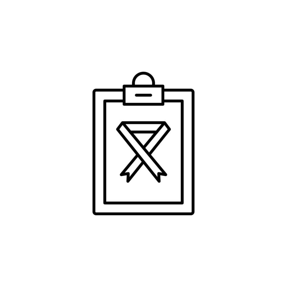 Clipboard cancer ribbon vector icon illustration