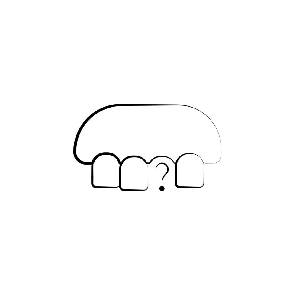 broken tooth, dental vector icon illustration