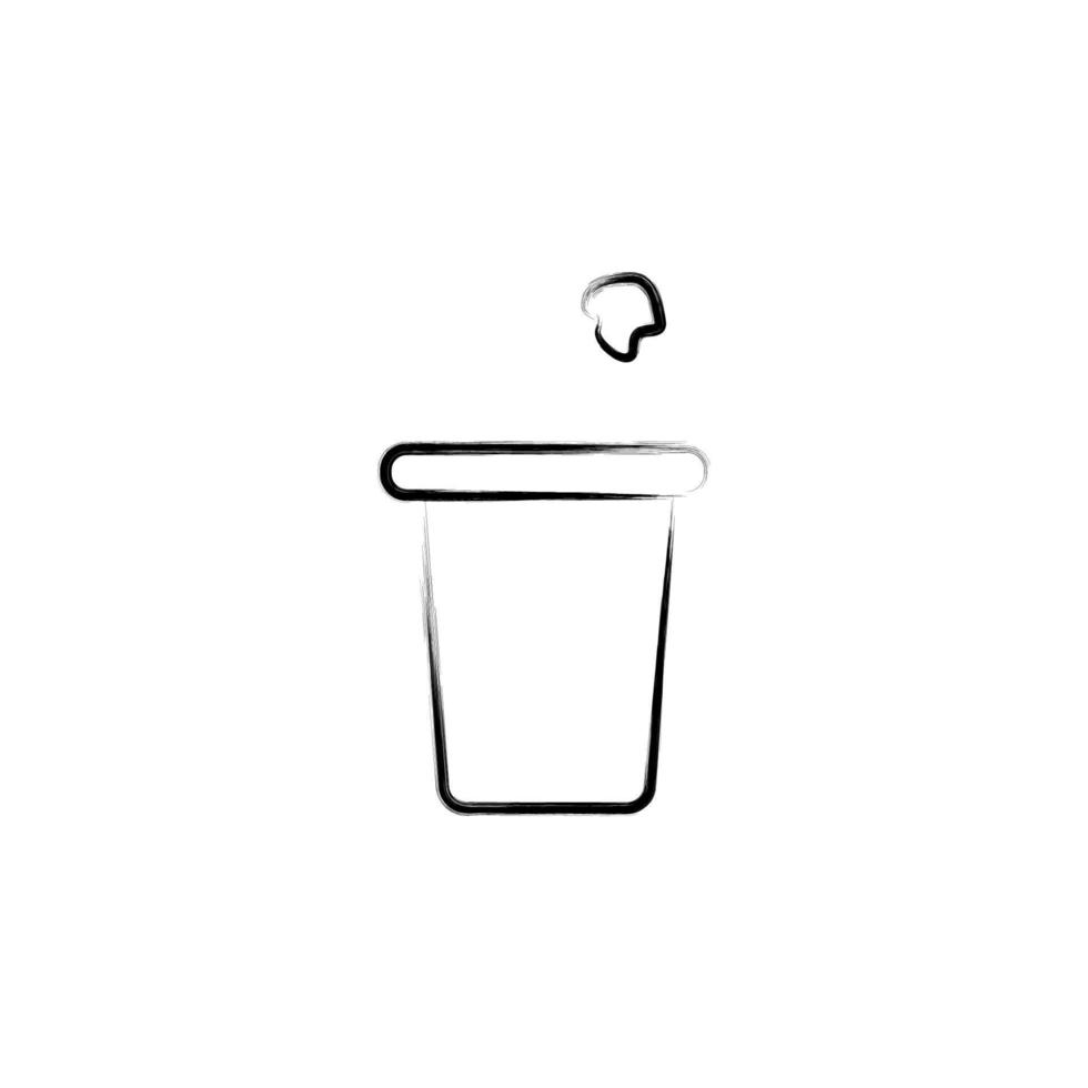 paper in the trash can vector icon illustration