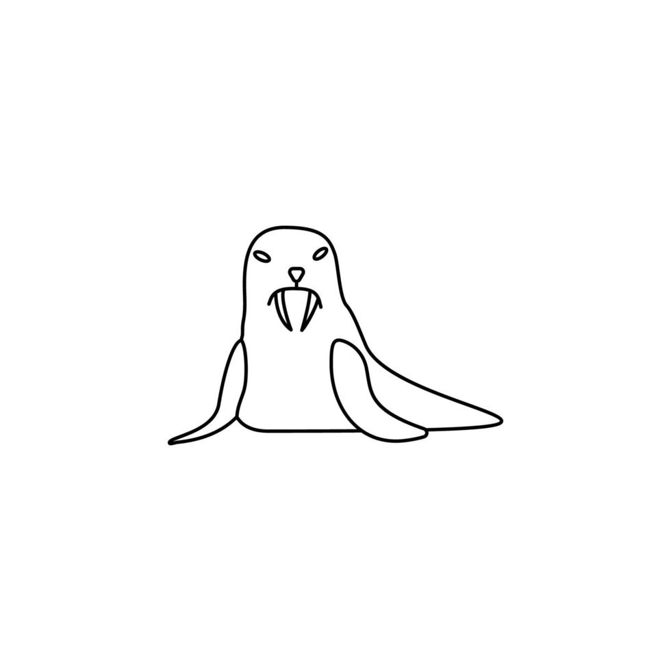 walrus vector icon illustration