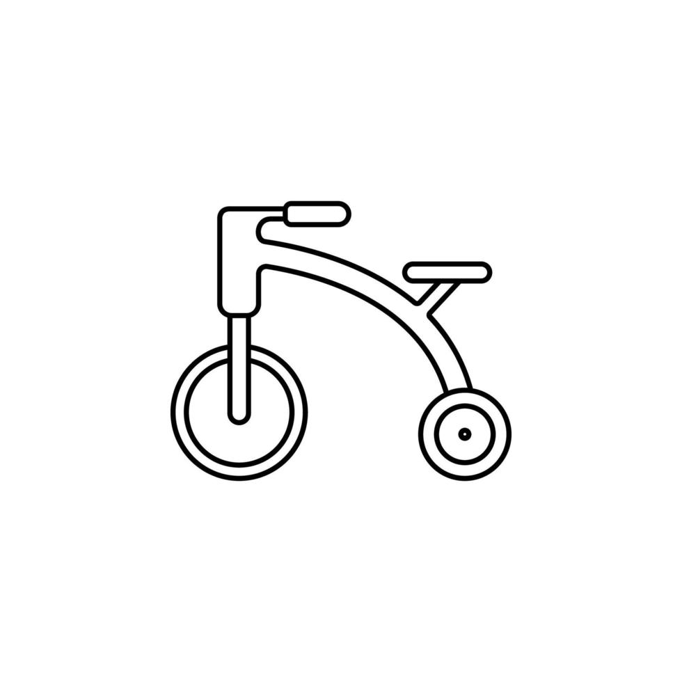 triciclo línea vector icono ilustración