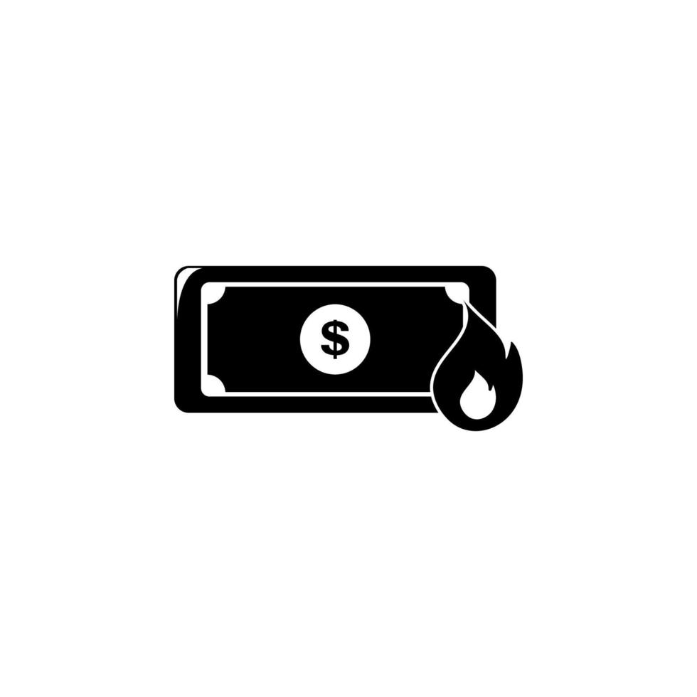 burning bill vector icon illustration