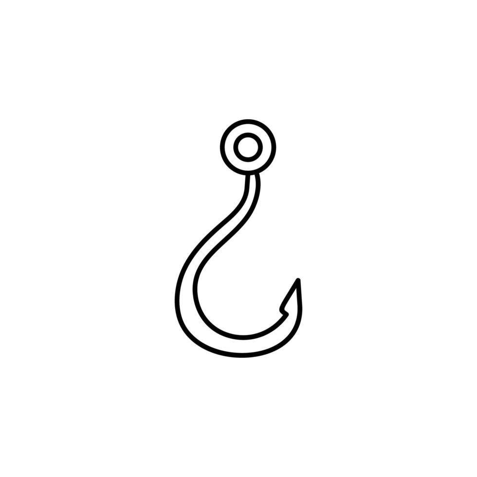 fish hook line vector icon illustration