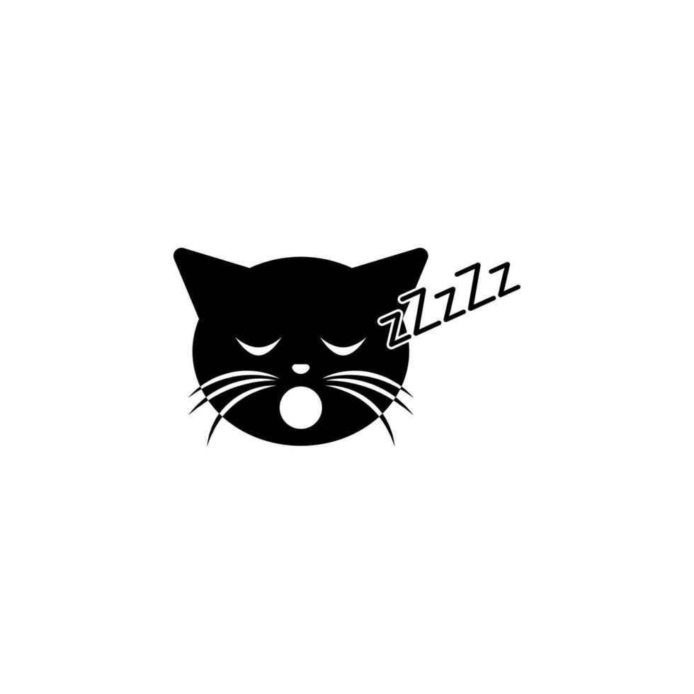 sleeping cat vector icon illustration