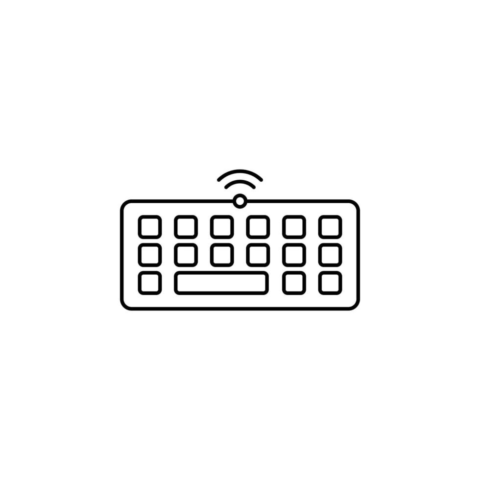 wireless keyboard line vector icon illustration