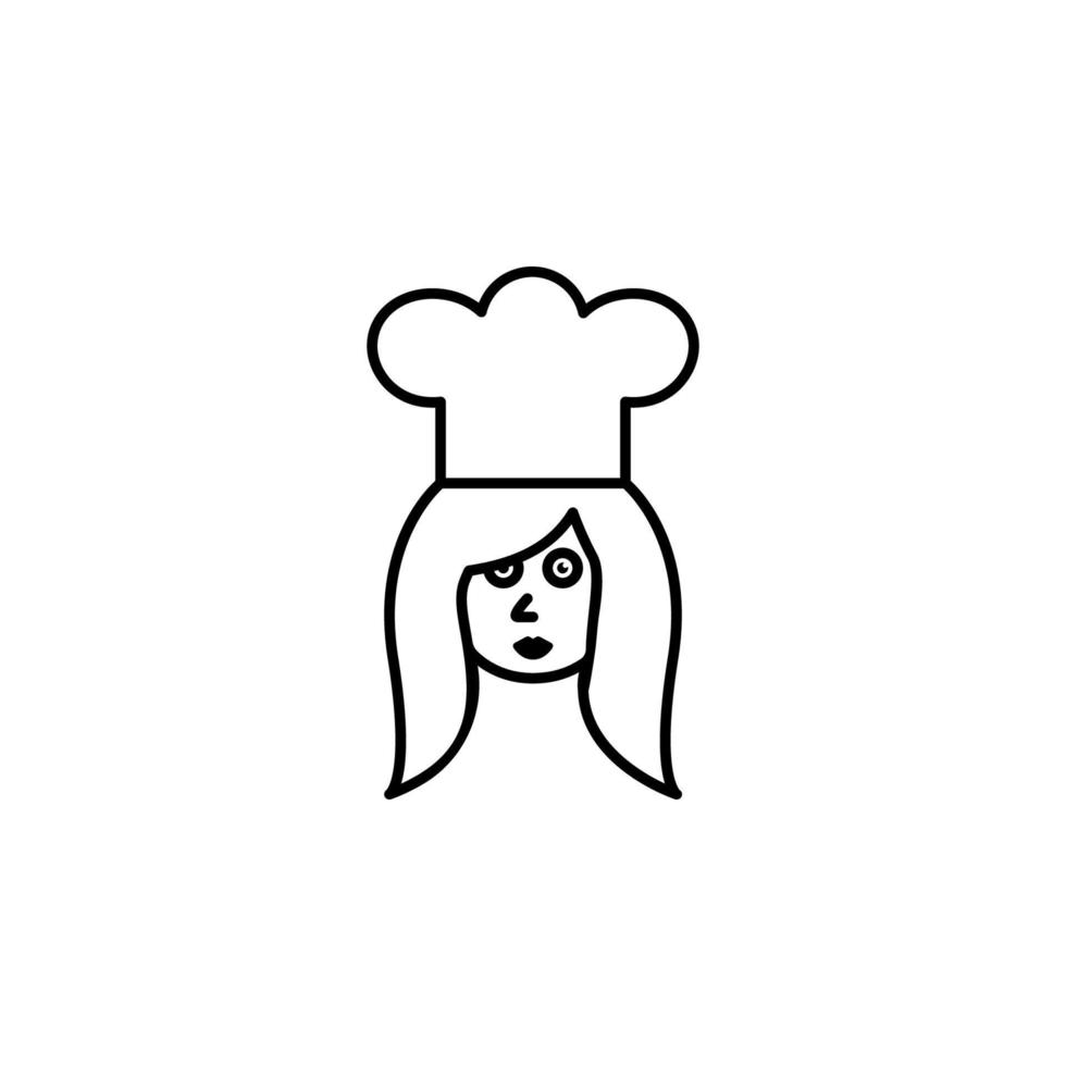 panadero, panadero mujer, cocinero vector icono ilustración