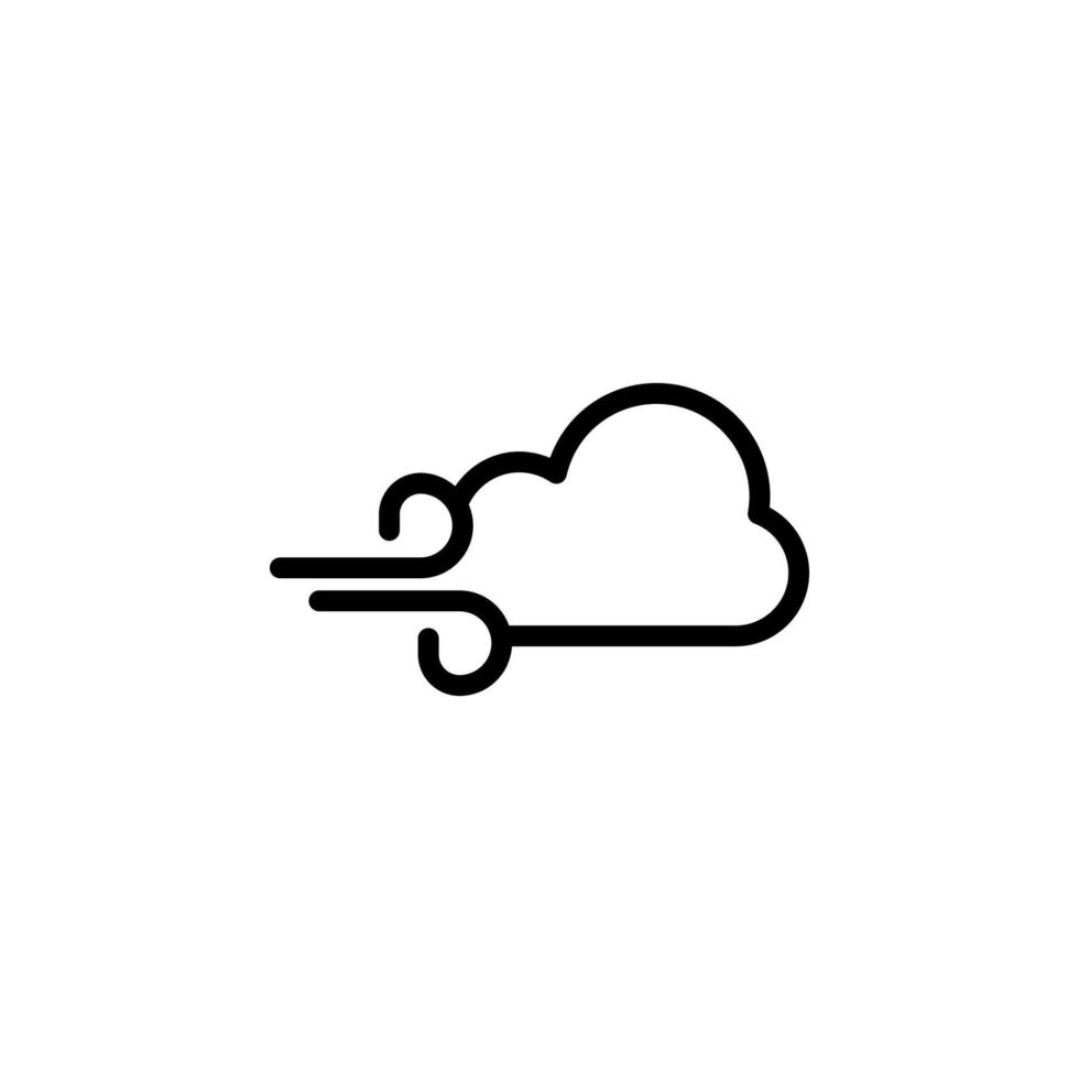 Cloudy, wind sign vector icon illustration