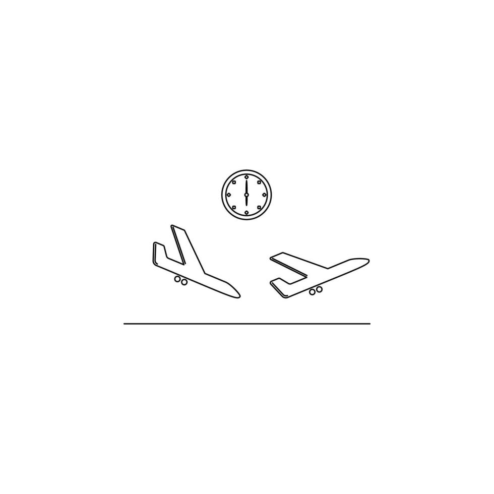 takeoff and arrival time vector icon illustration