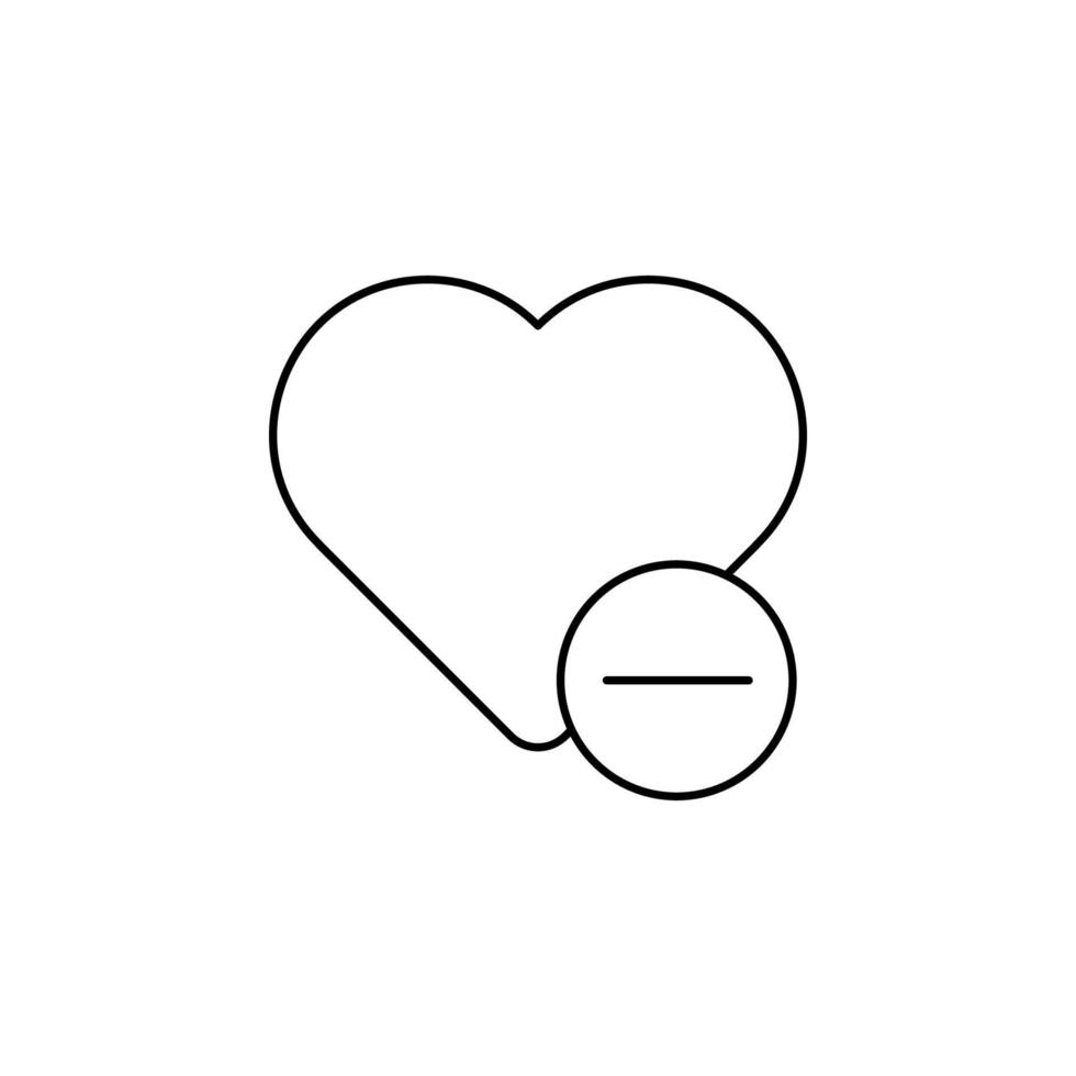 eliminar corazón vector icono ilustración