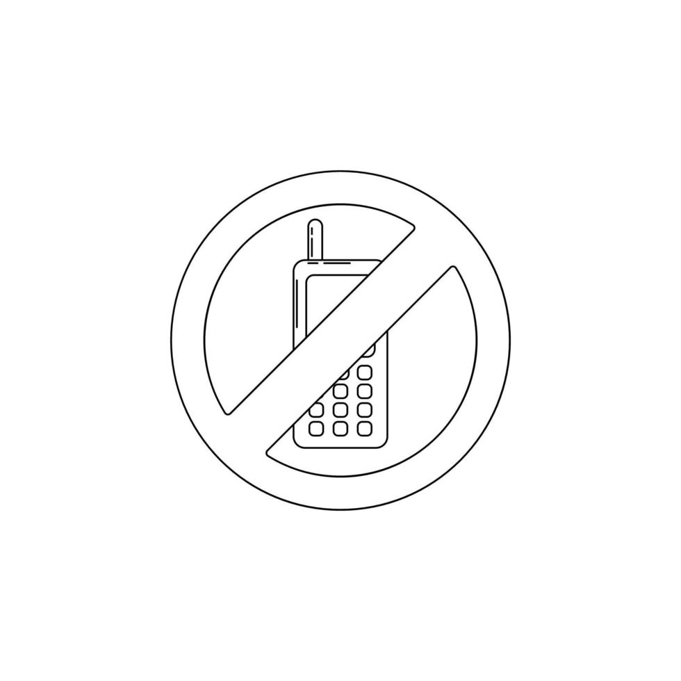 prohibición en el utilizar de móvil Los telefonos vector icono ilustración