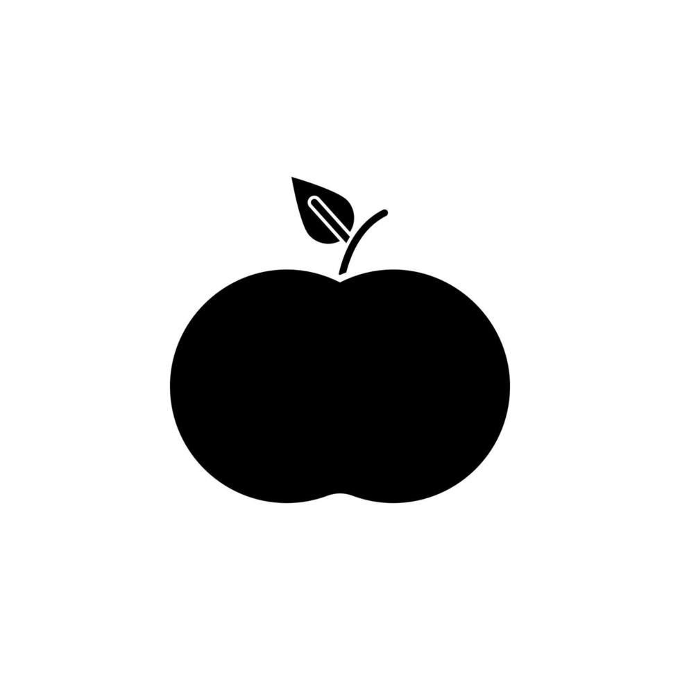 manzana, alimento, orgánico vector icono ilustración