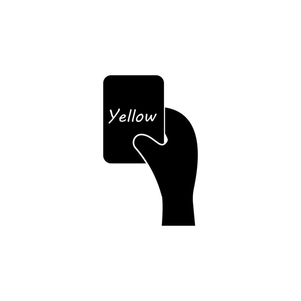 hand holding a yellow card vector icon illustration