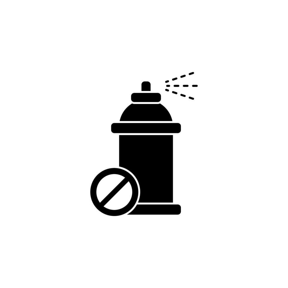 Aerosol, forbidden vector icon illustration