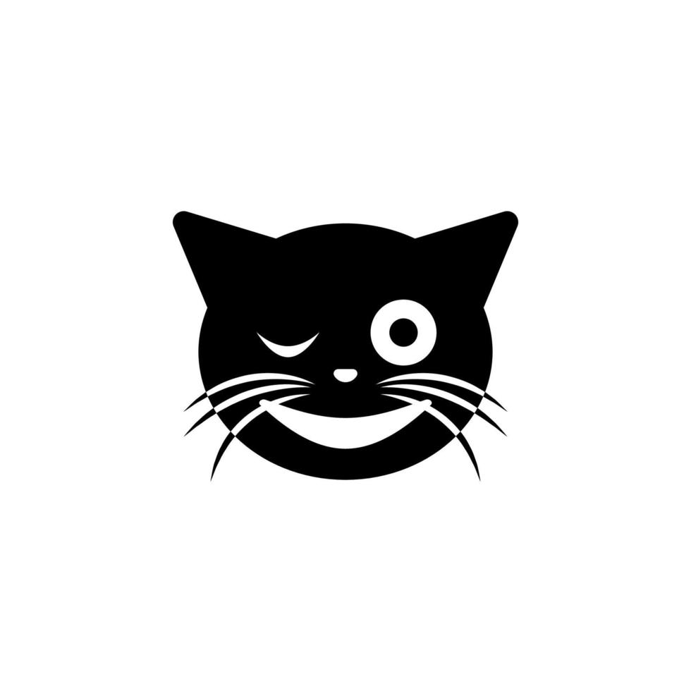 guiño gato vector icono ilustración