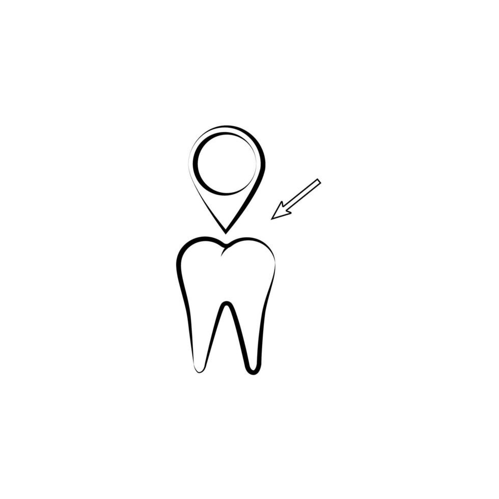 tooth, pin vector icon illustration