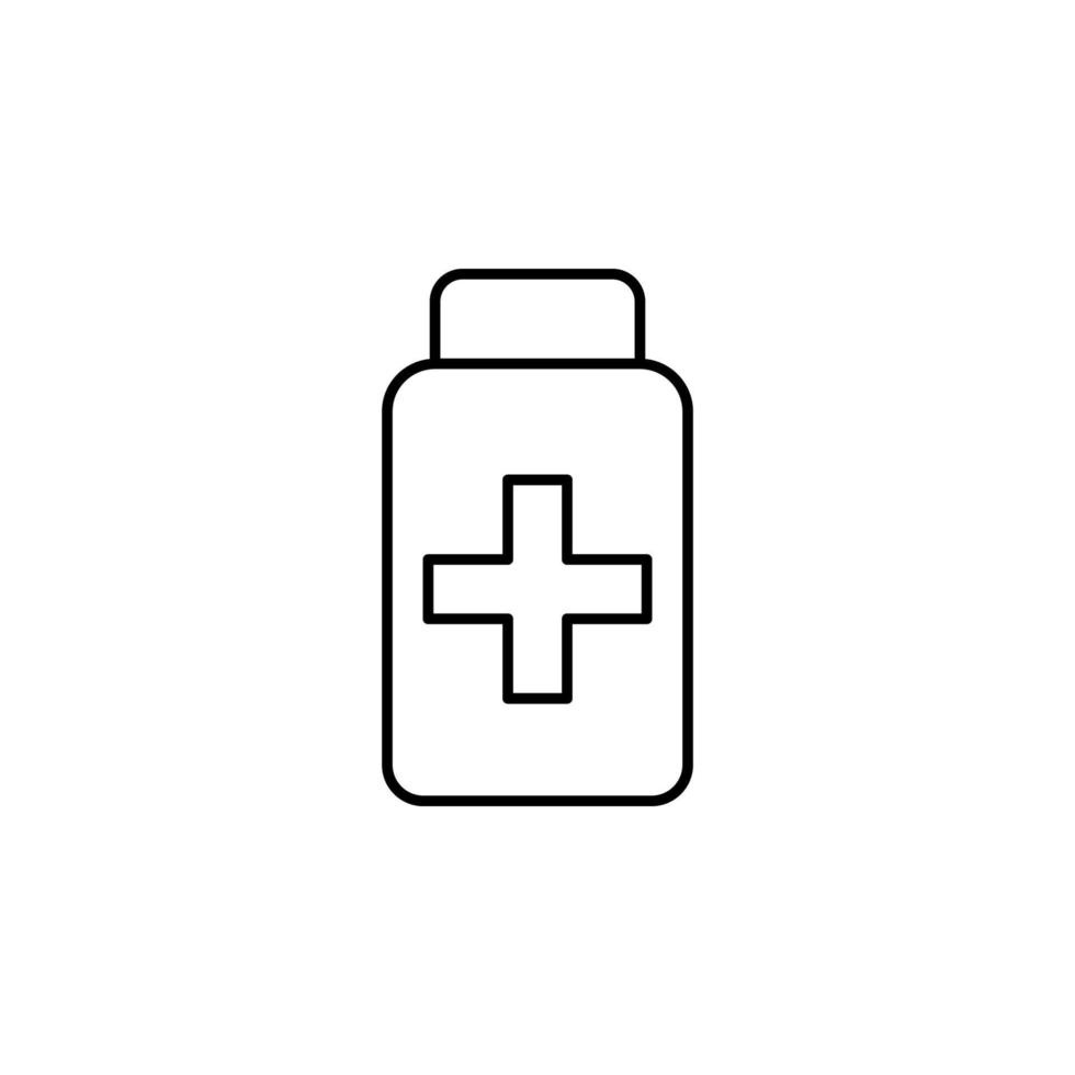 capsule medication line vector icon illustration