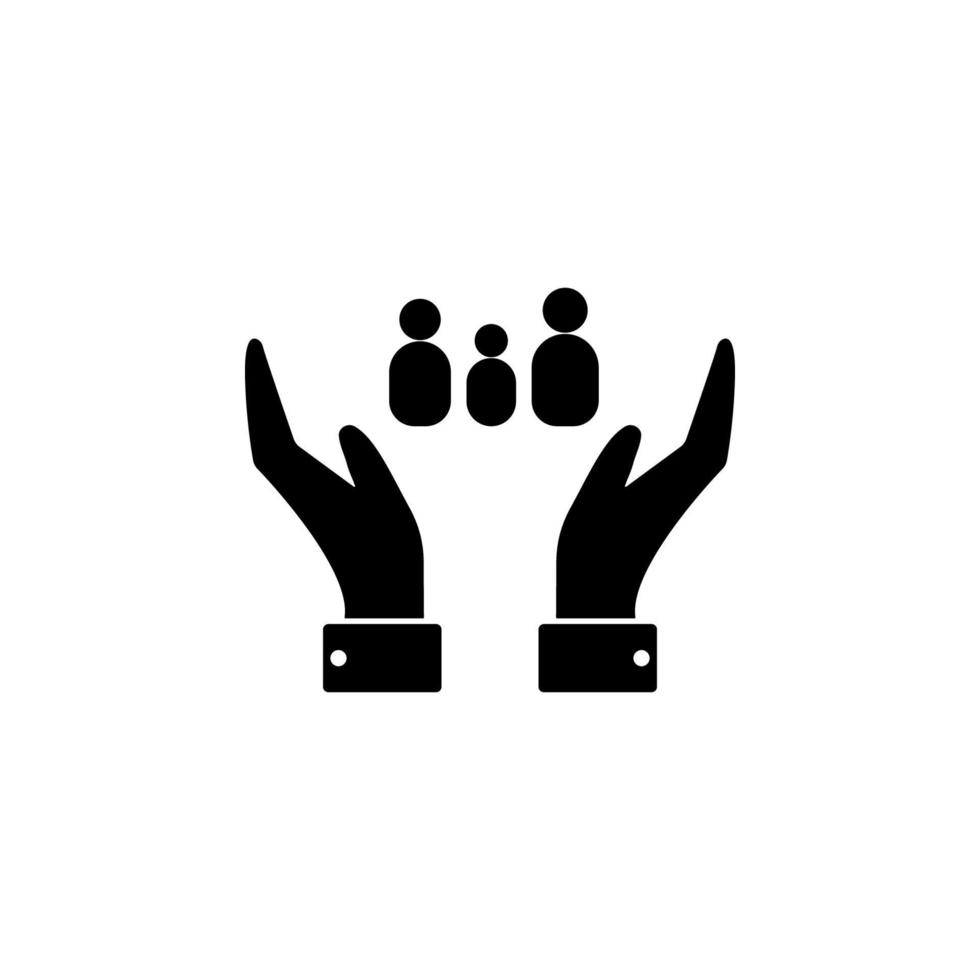 The hands guard family vector icon illustration