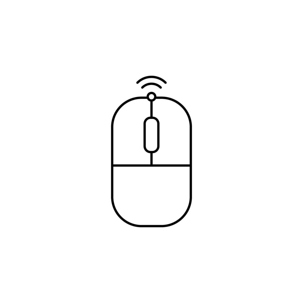 wireless mouse line vector icon illustration