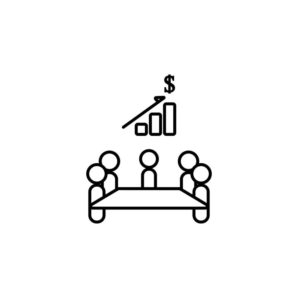 discussion of financial indicators vector icon illustration