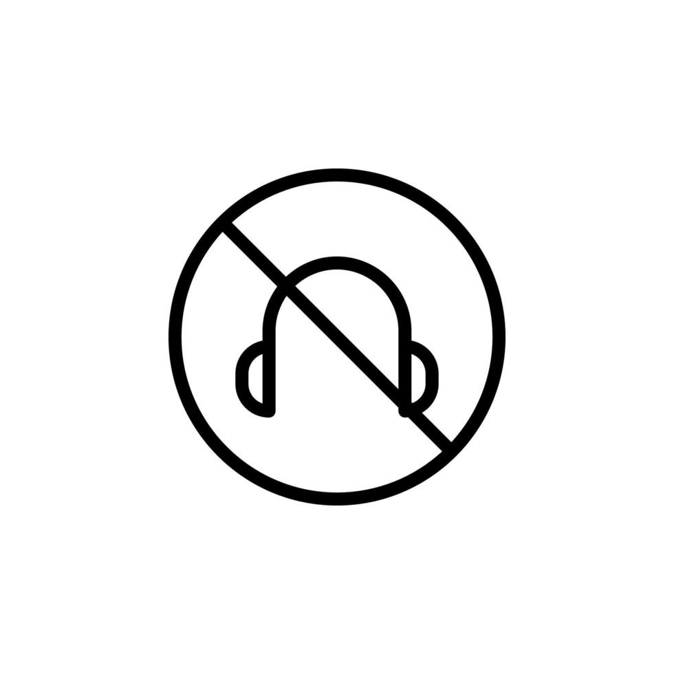 prohibition of headphones vector icon illustration