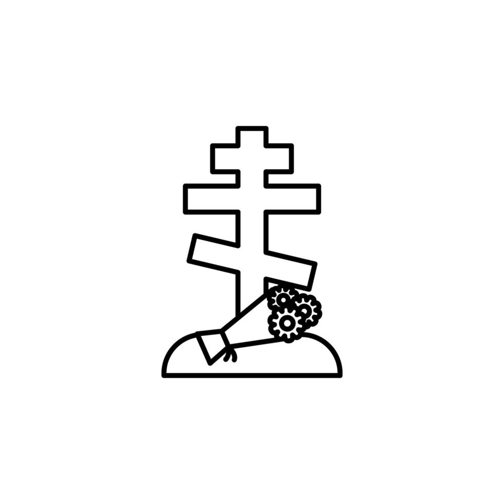 funeral, grave vector icon illustration