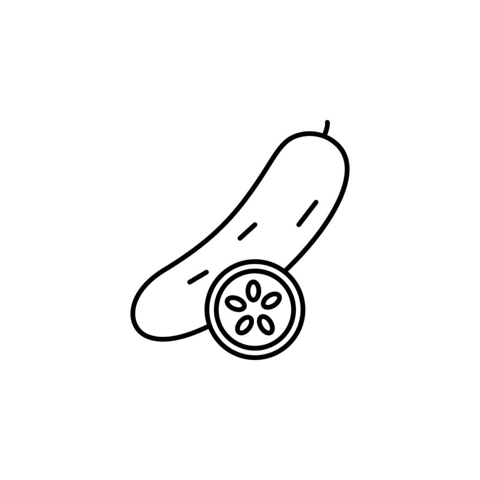 zucchini line vector icon illustration