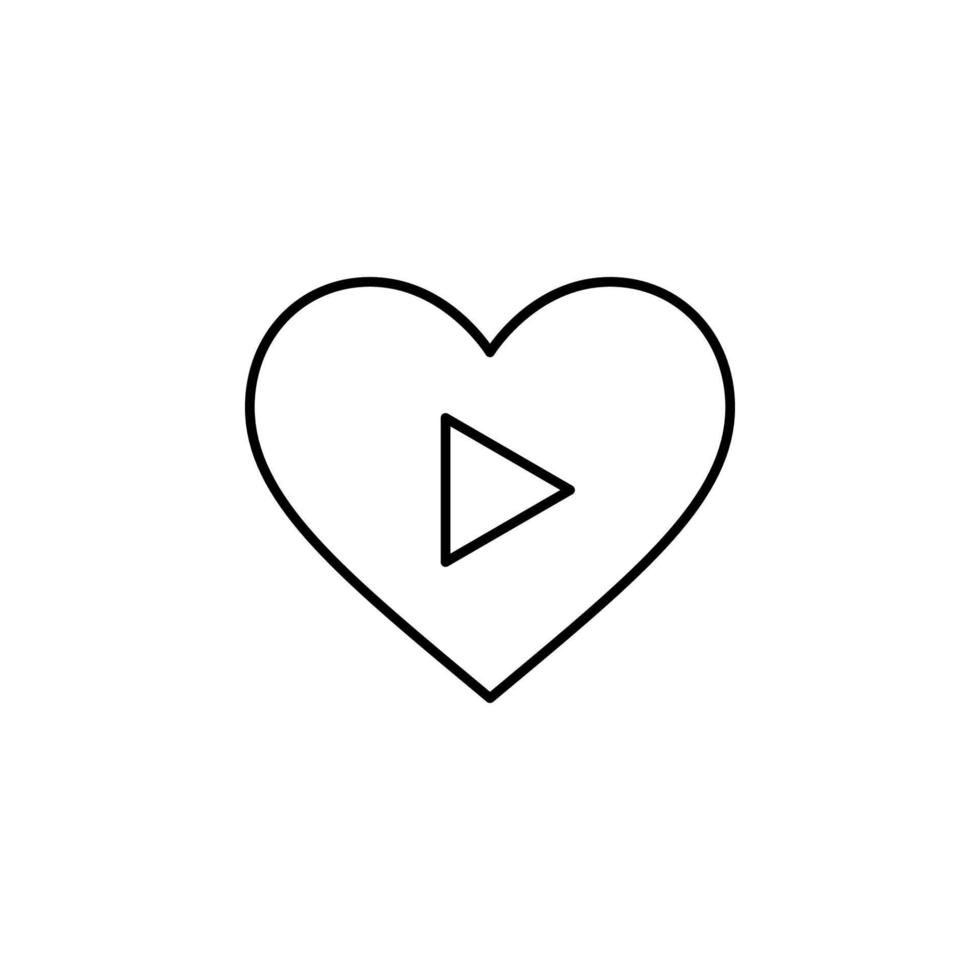 heart play button vector icon illustration