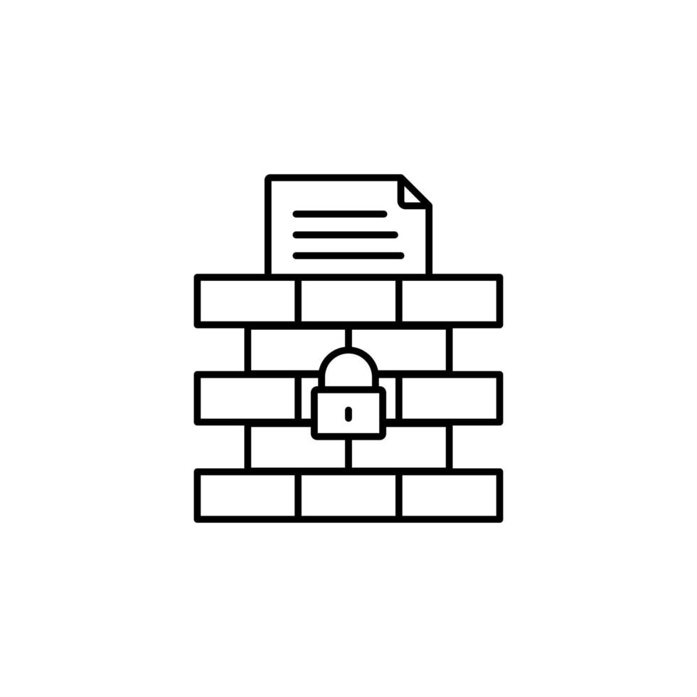 Wall, key, file, blocked vector icon illustration