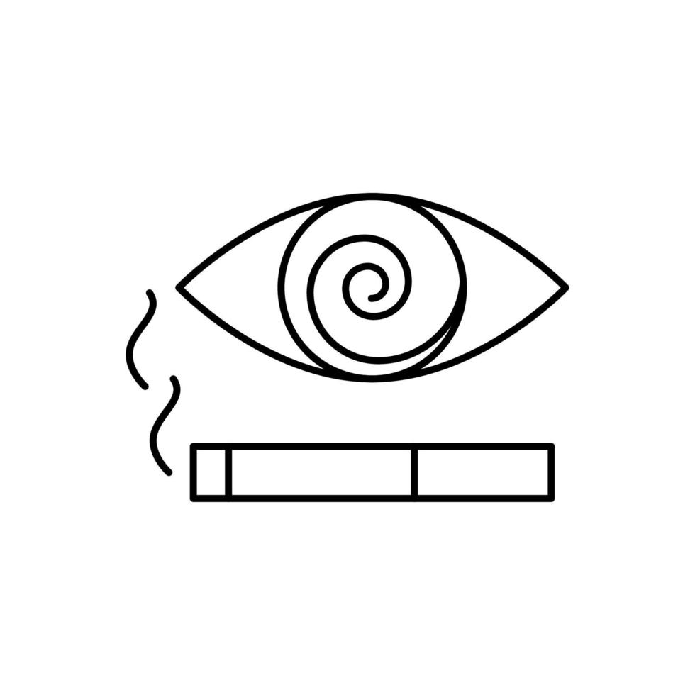 Cigarette, eye vector icon illustration
