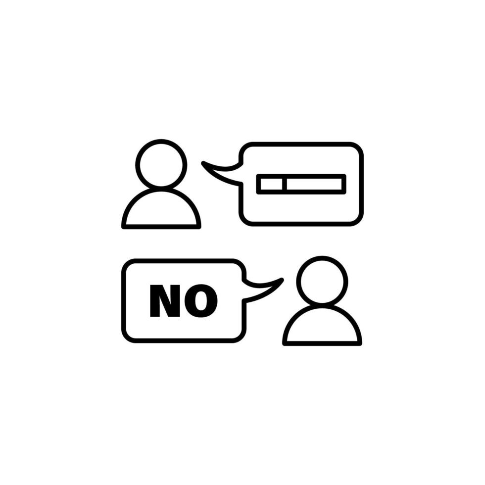 no smoke, healthcare, no cigarette, conversation vector icon illustration