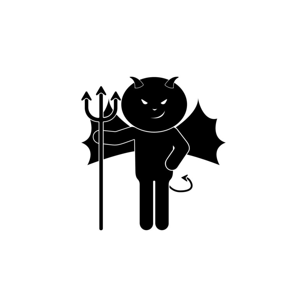 demon with a trident vector icon illustration