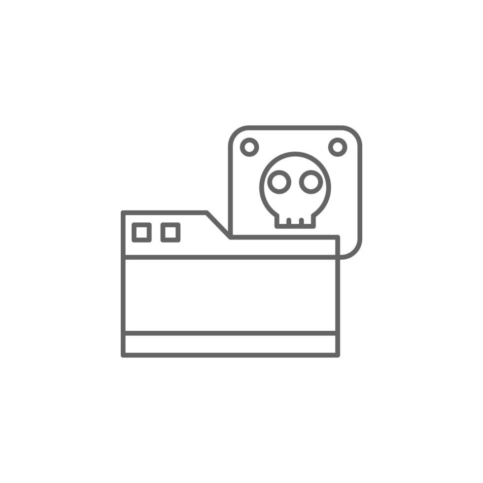 documents, skull, virus vector icon illustration