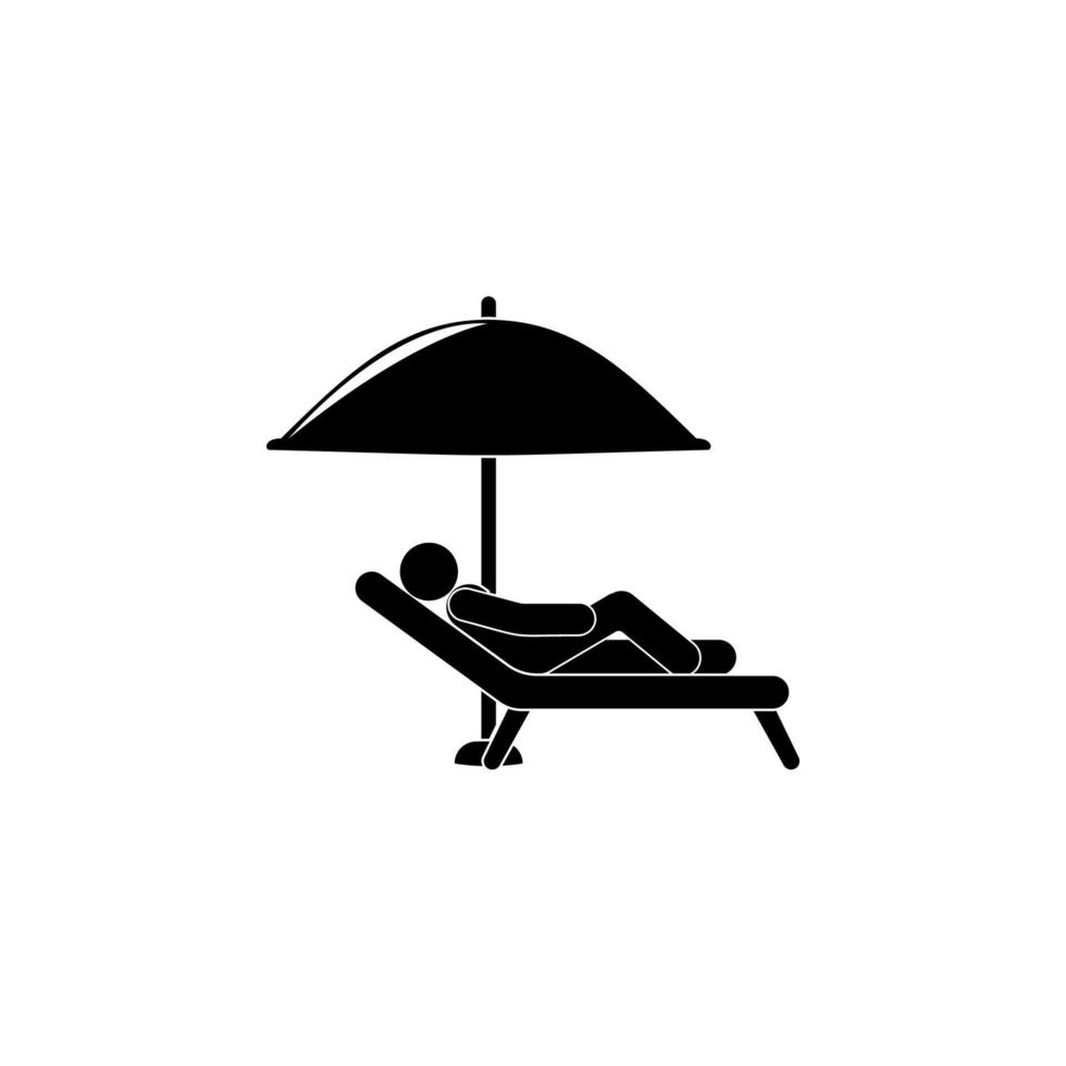 sunbathe under an umbrella vector icon illustration