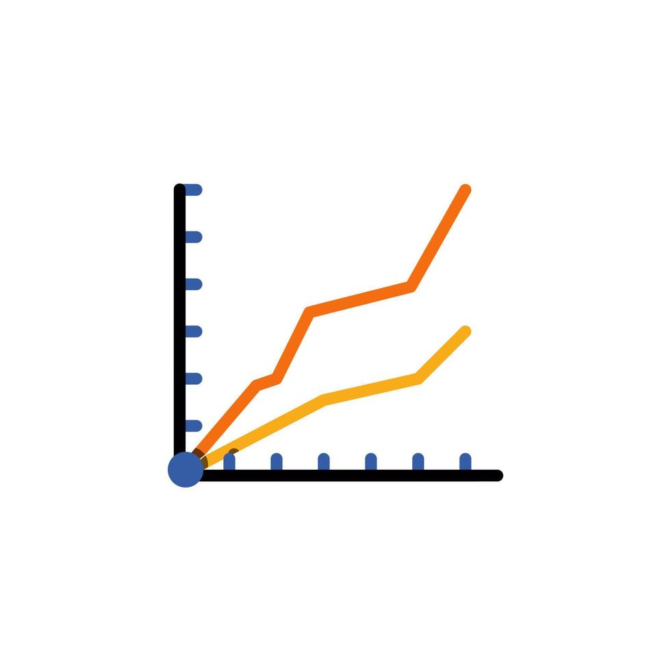 colored Infographic line chart vector icon illustration