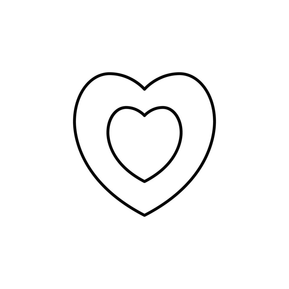 corazón dentro corazón vector icono ilustración