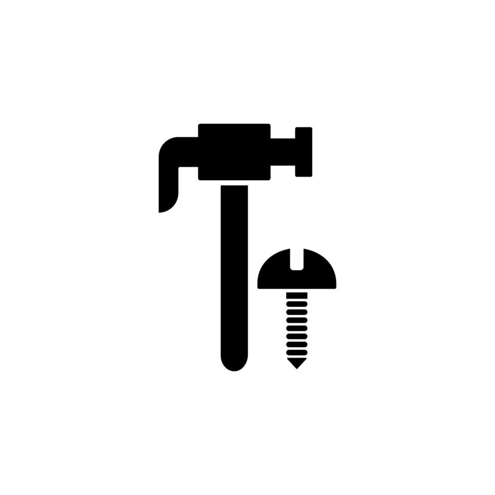 hammer and screw vector icon illustration