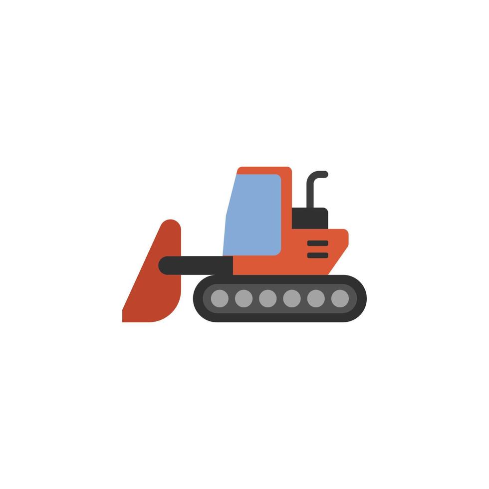 digger, excavator, bulldozer vector icon illustration