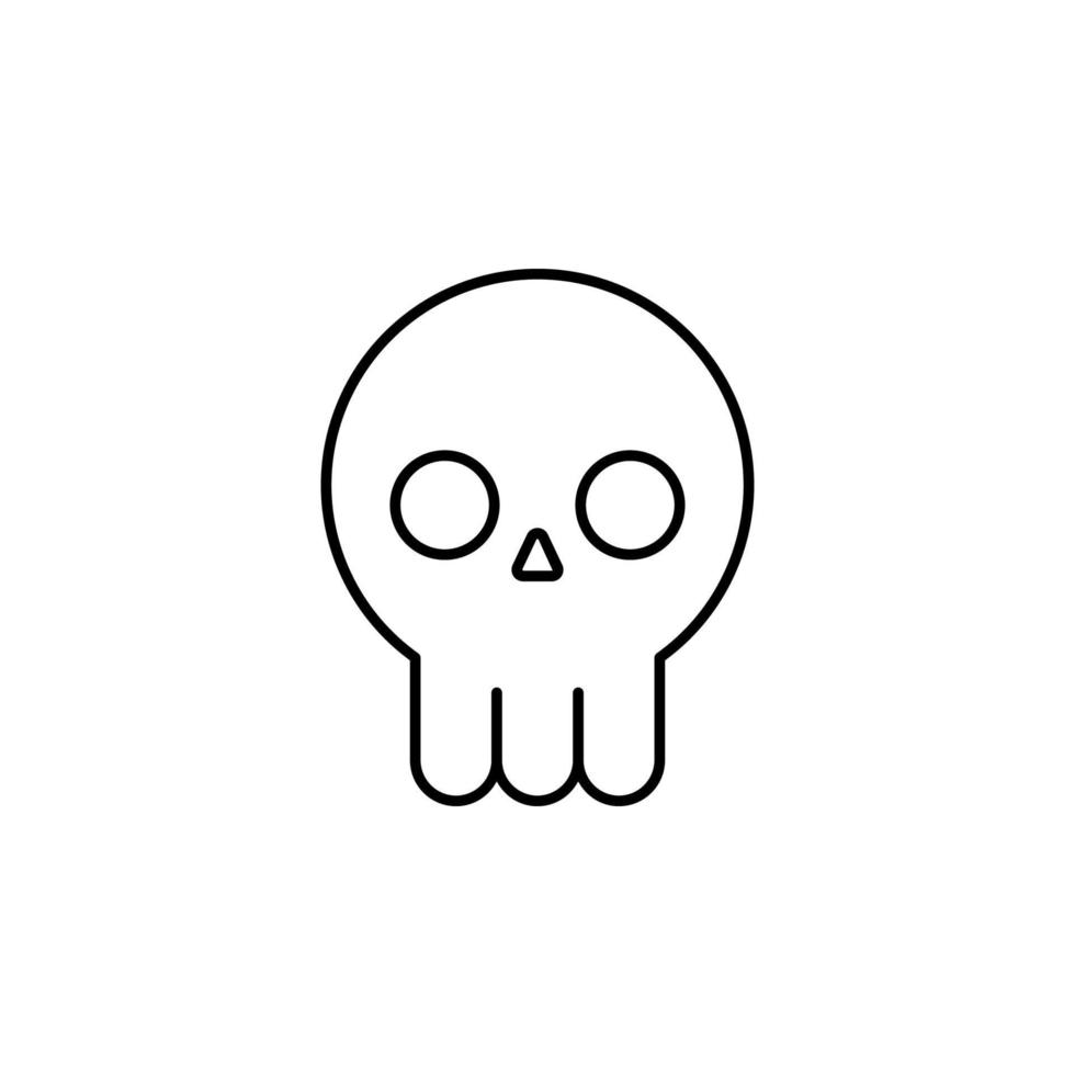 Ilustración de icono de vector de cráneo