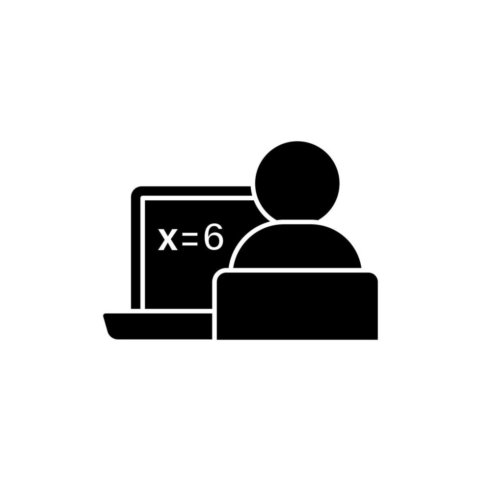 Laptop math formula student vector icon illustration