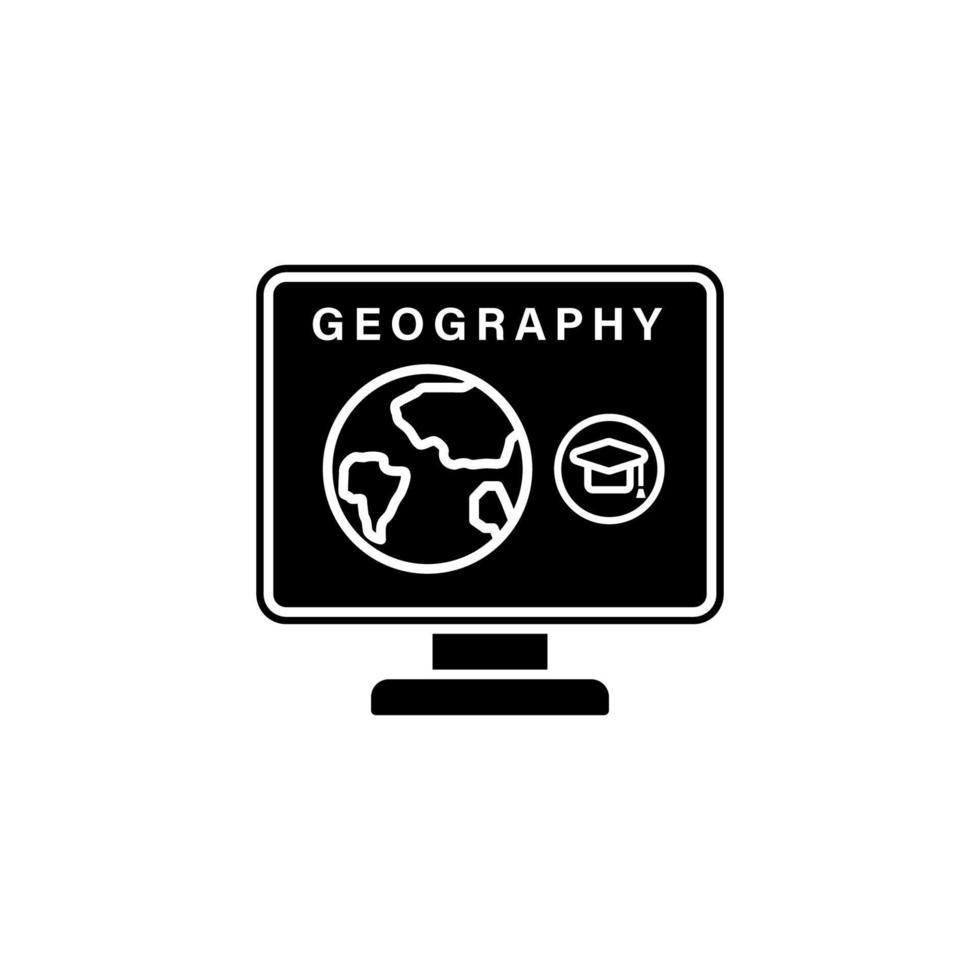 Computer pc geography vector icon illustration