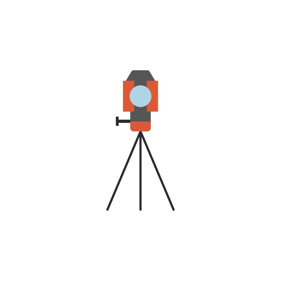 geodesy, theodolite, tripod vector icon illustration